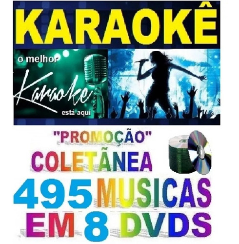 Pop Rock, Axé, Pagode, Mpb, Sertanejo, Hits. 8 Dvds Karaokes